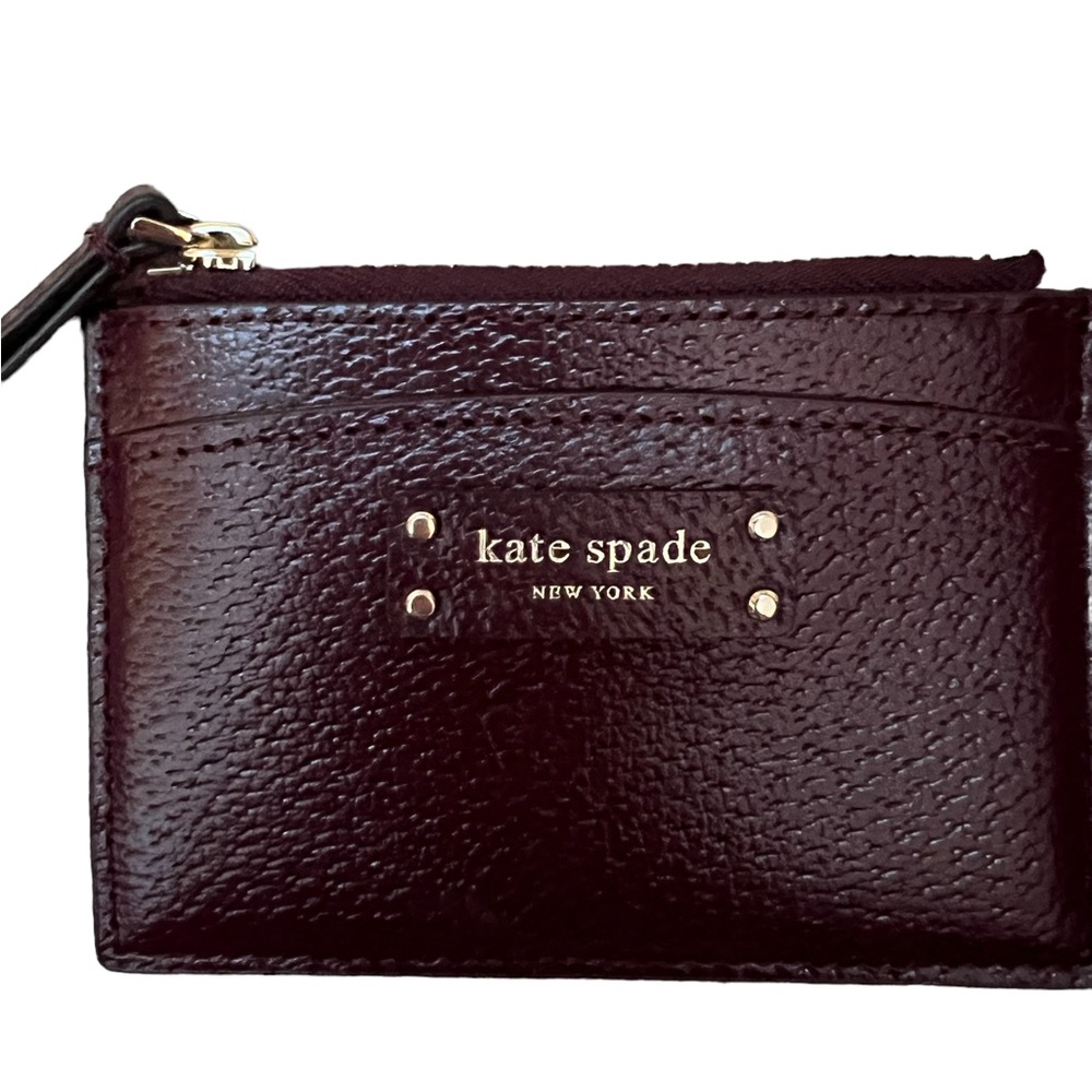 NWOT Kate Spade Burgundy leather card case wallet